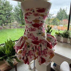 Ruched Strapless Mini Dress